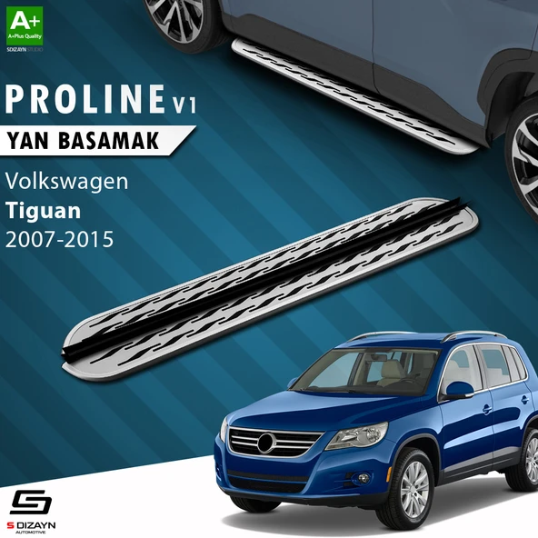 S-Dizayn VW Tiguan OEM Still Pro V2 Aluminyum Yan Basamak 173 Cm 2007-2015 A+ Kalite ürün görseli 1