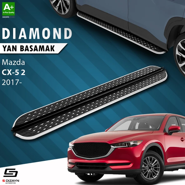 S-Dizayn Mazda CX-5 2 Diamond Krom Yan Basamak 183 Cm 2017 Üzeri A+ Kalite ürün görseli 1