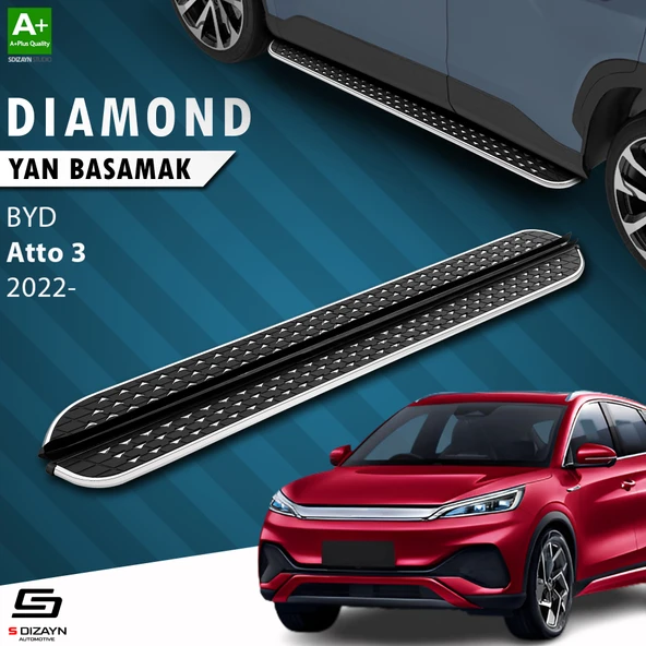 S-Dizayn BYD Atto 3 Diamond Krom Yan Basamak 183 Cm 2022 Üzeri ürün görseli 1