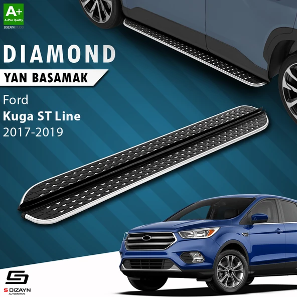 S-Dizayn Ford Kuga 2 ST-Line Diamond Krom Yan Basamak 183 Cm 2017-2019 A+ Kalite ürün görseli 1