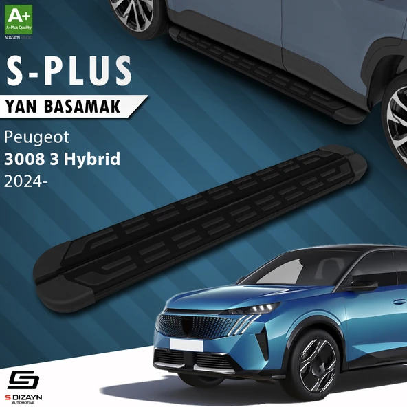 S-Dizayn Peugeot 3008 3 Hybrid S-Plus Siyah Yan Basamak 183 Cm 2024 Üzeri A+ Kalite ürün görseli 1