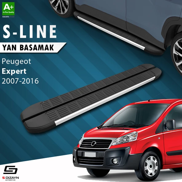 S-Dizayn Peugeot Expert 2 Uzun Şase S-Line Aluminyum Yan Basamak 223 Cm 2007-2016 A+ Kalite ürün görseli 1