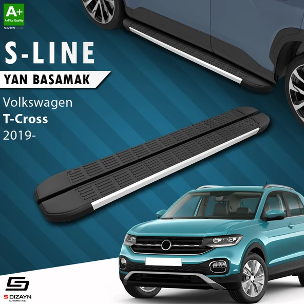 S-Dizayn VW T-Cross S-Line Aluminyum Yan Basamak 173 Cm 2019-2023 A+ Kalite ürün görseli 1