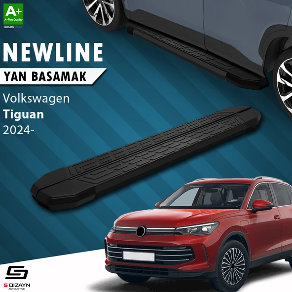 S-Dizayn VW Tiguan 3 NewLine Siyah Yan Basamak 183 Cm 2024 Üzeri A+ Kalite ürün görseli 1