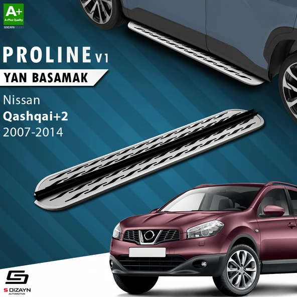S-Dizayn Nissan Qashqai +2 OEM Still Pro V2 Aluminyum Yan Basamak 183 Cm 2007-2014 A+ Kalite ürün görseli 1