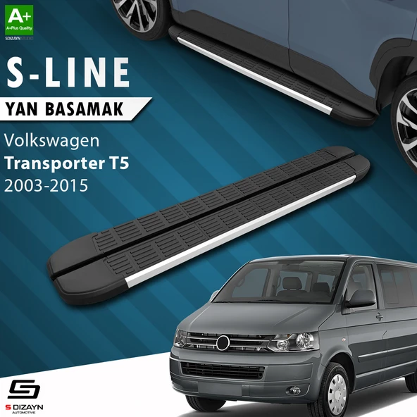 S-Dizayn VW Transporter T5 Kısa Şase S-Line Aluminyum Yan Basamak 213 Cm 2003-2015 A+ Kalite ürün görseli 1