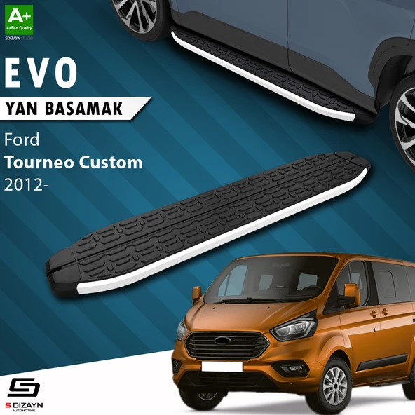 S-Dizayn Ford Tourneo Custom Kısa Şase Evo Aluminyum Yan Basamak 203 Cm 2012-2023 A+ Kalite ürün görseli 1