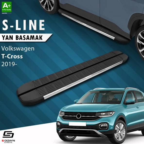 S-Dizayn VW T-Cross S-Line Krom Yan Basamak 173 Cm 2019-2023 A+ Kalite ürün görseli 1