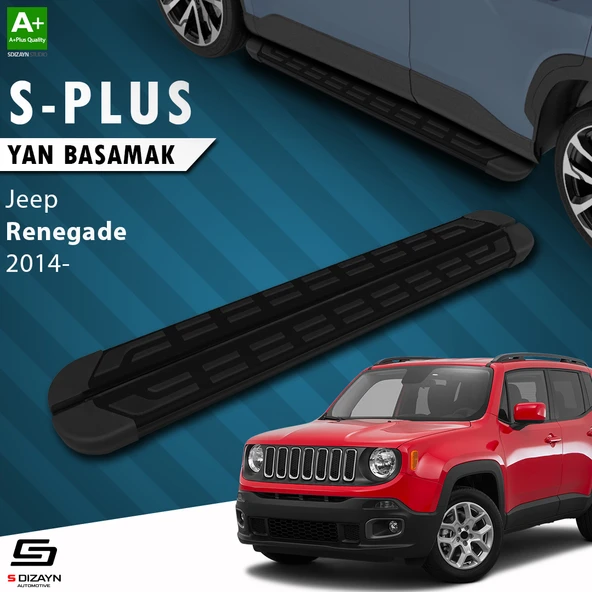 S-Dizayn Jeep Renegade S-Plus Siyah Yan Basamak 173 Cm 2014 Üzeri A+ Kalite ürün görseli 1