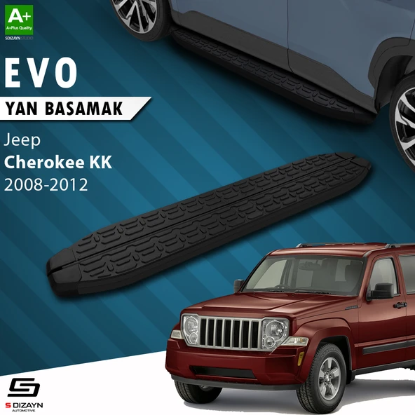 S-Dizayn Jeep Cherokee KK Evo Siyah Yan Basamak 153 Cm 2008-2012 A+ Kalite ürün görseli 1