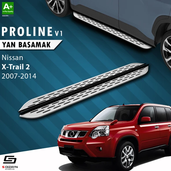 S-Dizayn Nissan X-Trail T31 OEM Still Pro V1 Aluminyum Yan Basamak 173 Cm 2007-2014 A+ Kalite ürün görseli 1