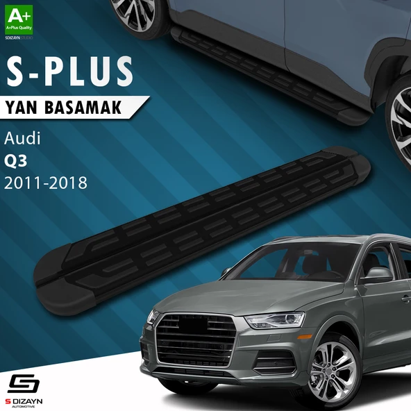 S-Dizayn Audi Q3 8U S-Plus Siyah Yan Basamak 173 Cm 2011-2018 A+ Kalite ürün görseli 1