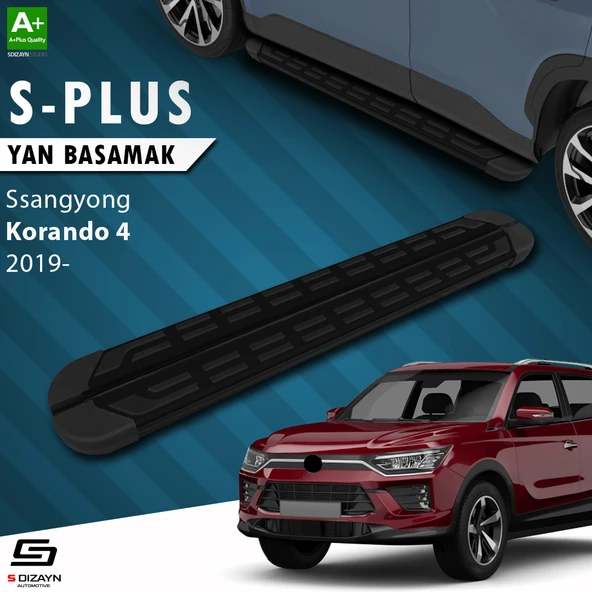 S-Dizayn Ssangyong Korando S-Plus Siyah Yan Basamak 183 Cm 2019 Üzeri A+ Kalite ürün görseli 1