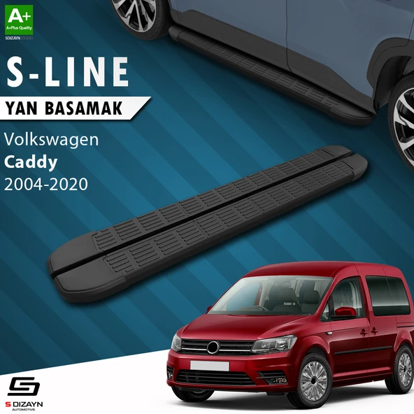 S-Dizayn VW Caddy 3 S-Line Siyah Yan Basamak 193 Cm 2004-2020 A+ Kalite ürün görseli 1
