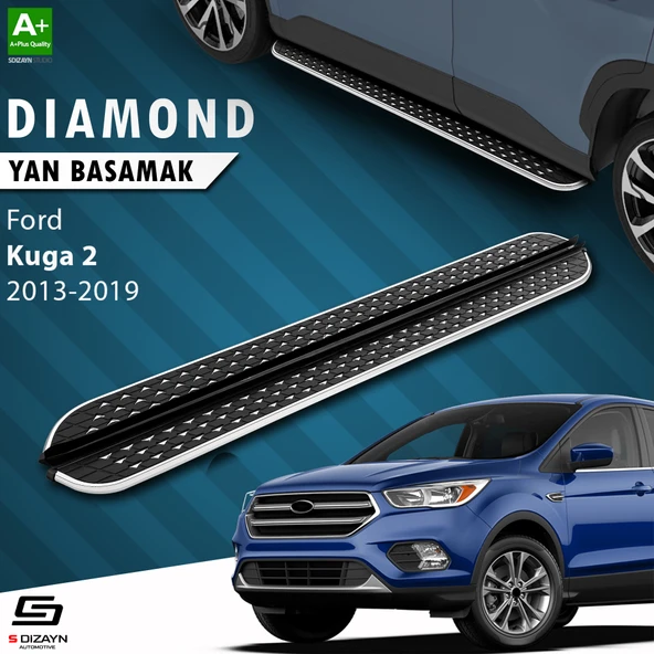 S-Dizayn Ford Kuga 2 Diamond Krom Yan Basamak 183 Cm 2013-2019 A+ Kalite ürün görseli 1