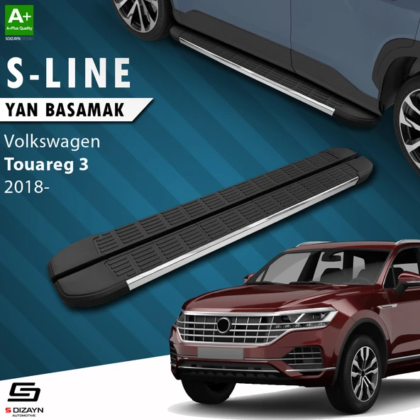 S-Dizayn VW Touareg 3 S-Line Krom Yan Basamak 193 Cm 2018 Üzeri A+ Kalite ürün görseli 1
