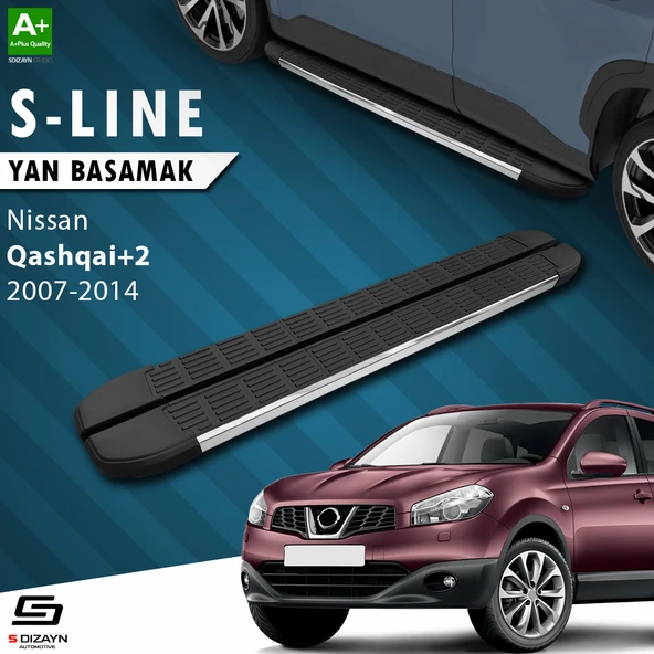 S-Dizayn Nissan Qashqai +2 S-Line Krom Yan Basamak 183 Cm 2007-2014 A+ Kalite ürün görseli 1