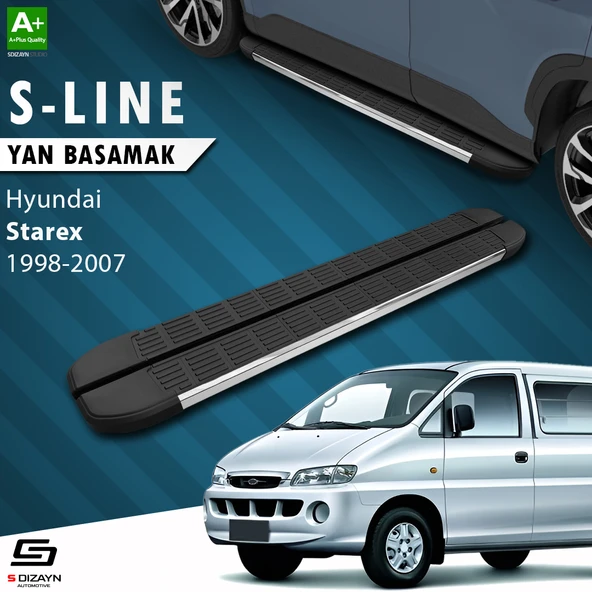 S-Dizayn Hyundai H-1 Starex Uzun Şase S-Line Krom Yan Basamak 213 Cm 1998-2007 A+ Kalite ürün görseli 1