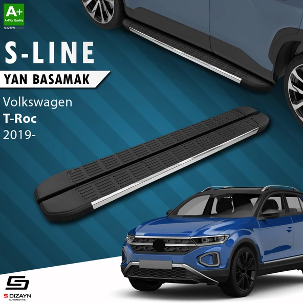 S-Dizayn VW T-Roc S-Line Krom Yan Basamak 173 Cm 2019 Üzeri A+ Kalite ürün görseli 1