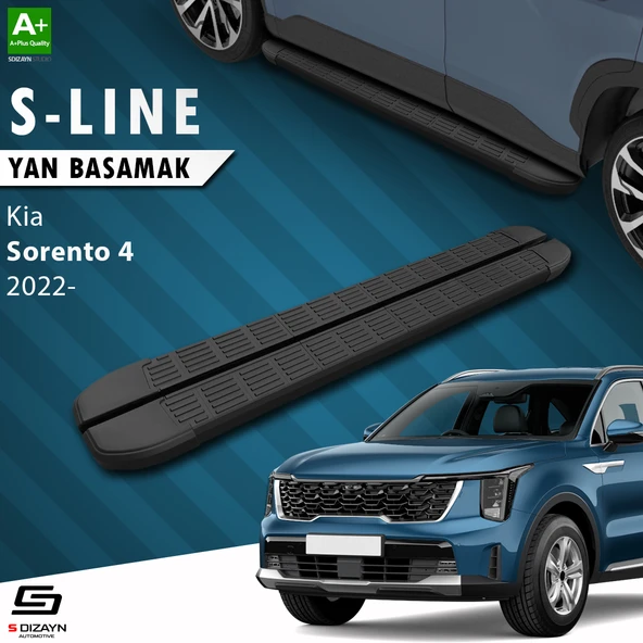 S-Dizayn Kia Sorento 4 S-Line Siyah Yan Basamak 183 Cm 2022 Üzeri A+ Kalite ürün görseli 1