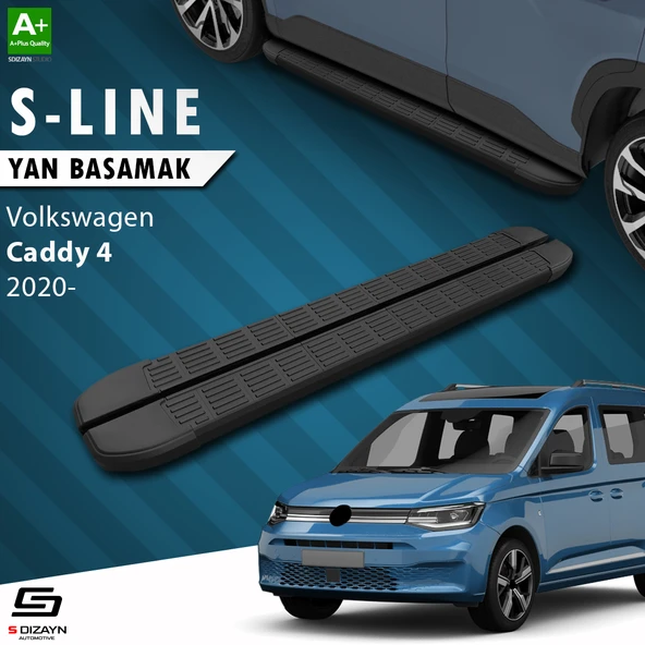 S-Dizayn VW Caddy 4 S-Line Siyah Yan Basamak 193 Cm 2020 Üzeri A+ Kalite ürün görseli 1