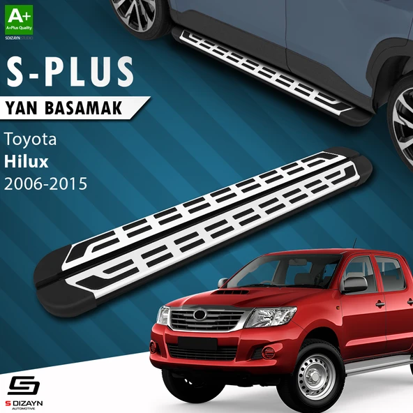 S-Dizayn Toyota Hilux 7 S-Plus Gri Yan Basamak 203 Cm 2006-2015 A+ Kalite ürün görseli 1