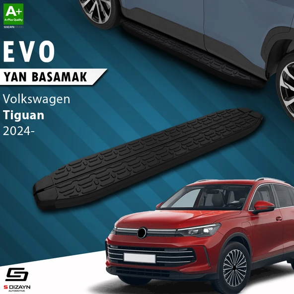 S-Dizayn VW Tiguan 3 Evo Siyah Yan Basamak 183 Cm 2024 Üzeri A+ Kalite ürün görseli 1