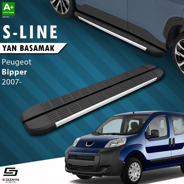 S-Dizayn Peugeot Bipper S-Line Aluminyum Yan Basamak 173 Cm 2007-2017 A+ Kalite ürün görseli 1