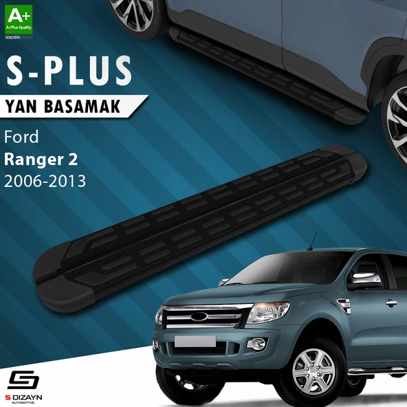 S-Dizayn Ford Ranger 2 S-Plus Siyah Yan Basamak 193 Cm 2006-2013 A+ Kalite ürün görseli 1