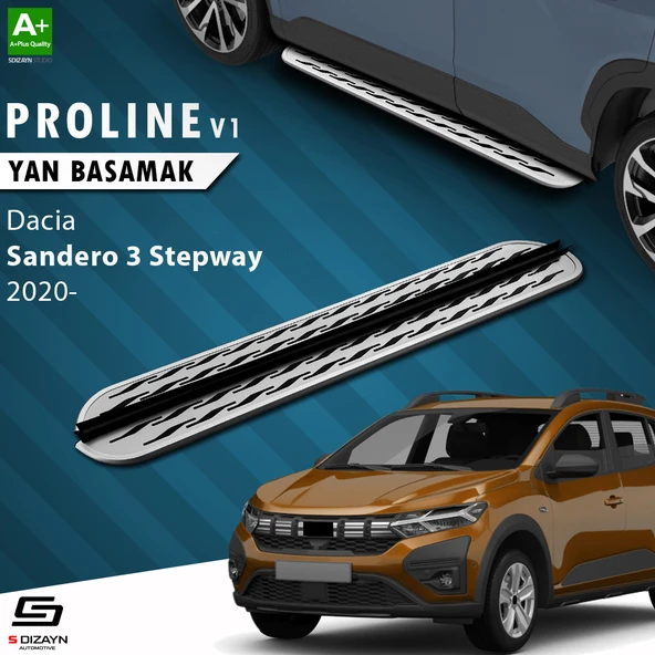 S-Dizayn Dacia Sandero 3 Stepway OEM Still Pro V2 Aluminyum Yan Basamak 183 Cm 2020 Üzeri A+ Kalite ürün görseli 1