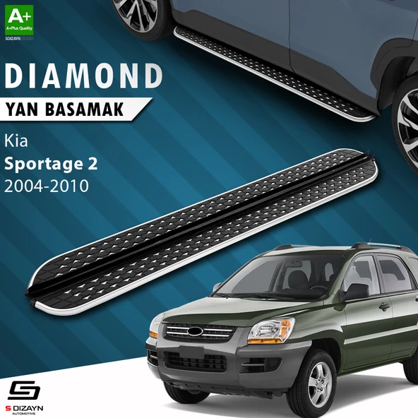 S-Dizayn Kia Sportage 2 Diamond Krom Yan Basamak 173 Cm 2004-2010 A+ Kalite ürün görseli 1