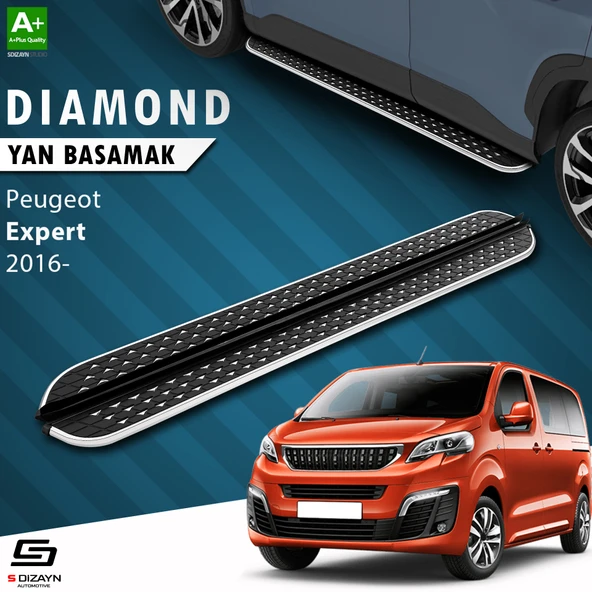 S-Dizayn Peugeot Expert 3 Kısa Şase Diamond Krom Yan Basamak 213 Cm 2016 Üzeri A+ Kalite ürün görseli 1