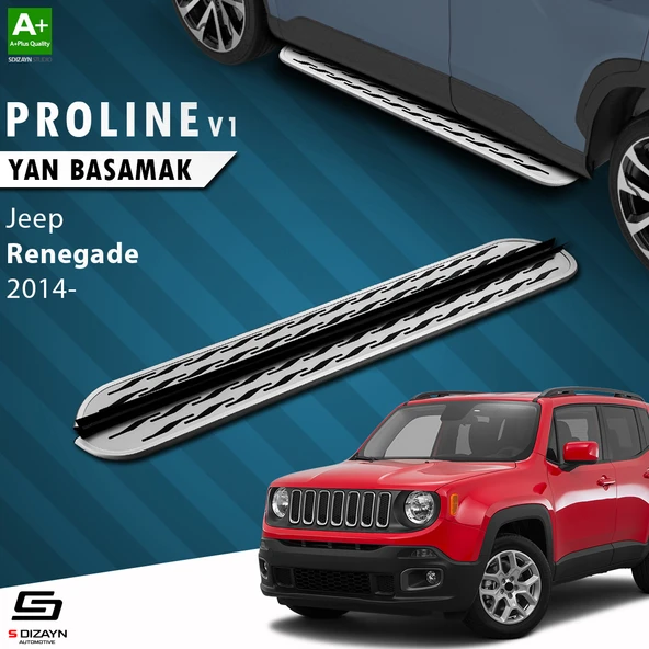 S-Dizayn Jeep Renegade OEM Still Pro V2 Aluminyum Yan Basamak 173 Cm 2014 Üzeri A+ Kalite ürün görseli 1