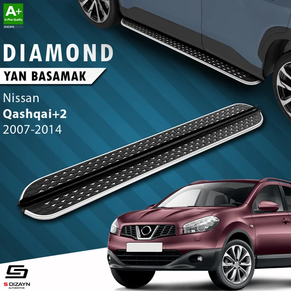 S-Dizayn Nissan Qashqai +2 Diamond Krom Yan Basamak 183 Cm 2007-2014 A+ Kalite ürün görseli 1