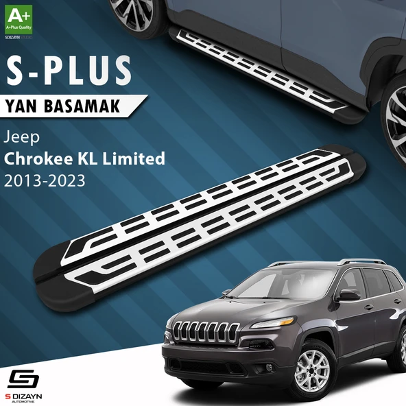S-Dizayn Jeep Cherokee KL S-Plus Gri Yan Basamak 173 Cm 2013-2023 A+ Kalite ürün görseli 1