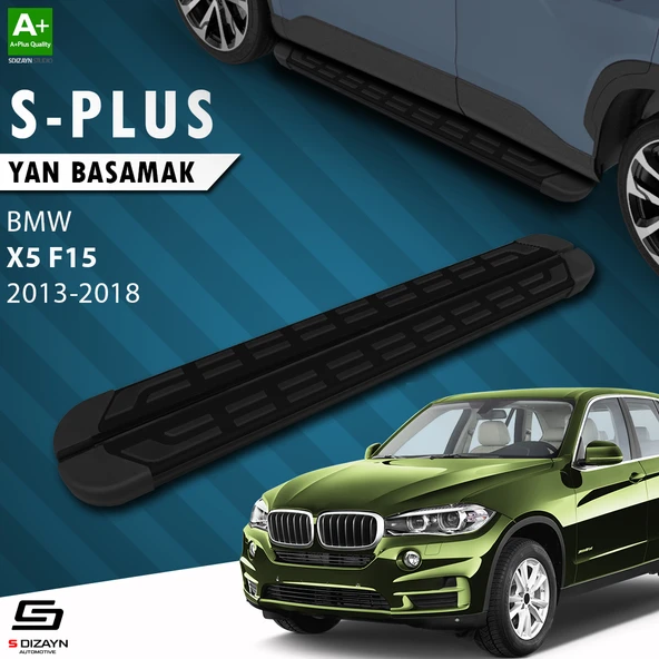 S-Dizayn Bmw X5 F15 S-Plus Siyah Yan Basamak 193 Cm Etekli 2013-2018 A+ Kalite ürün görseli 1