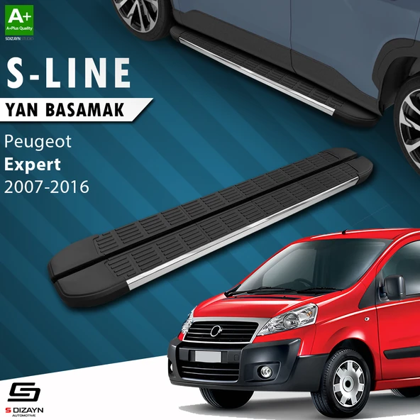 S-Dizayn Peugeot Expert 2 Uzun Şase S-Line Krom Yan Basamak 223 Cm 2007-2016 A+ Kalite ürün görseli 1