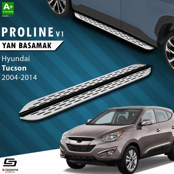 S-Dizayn Hyundai Tucson 2 OEM Still Pro V1 Aluminyum Yan Basamak 173 Cm 2004-2014 A+ Kalite ürün görseli 1