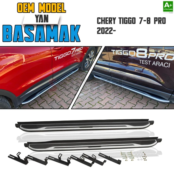 S-Dizayn Chery Tiggo7/8 Pro OEM Stil Yan Basamak Seti 2022 Üzeri A+ Kalite ürün görseli 1
