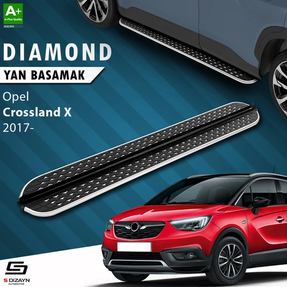 S-Dizayn Opel Crossland X Diamond Krom Yan Basamak 173 Cm 2017 Üzeri A+ Kalite ürün görseli 1