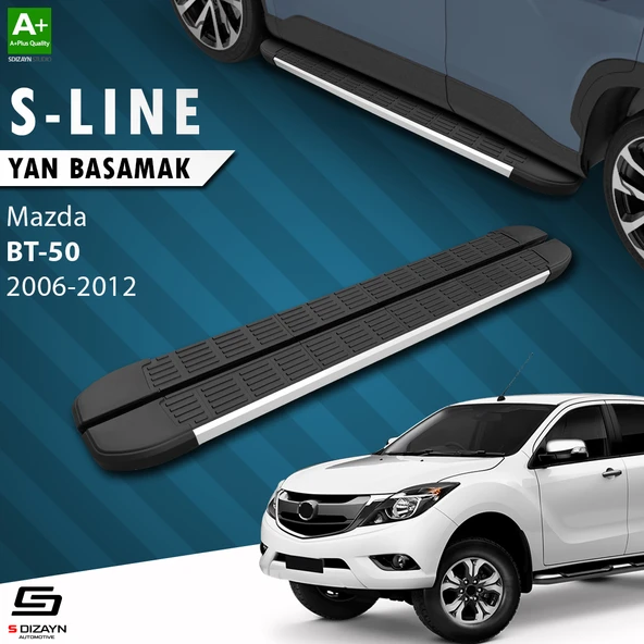 S-Dizayn Mazda BT-50 Pick-Up S-Line Aluminyum Yan Basamak 193 Cm 2006-2012 A+ Kalite ürün görseli 1