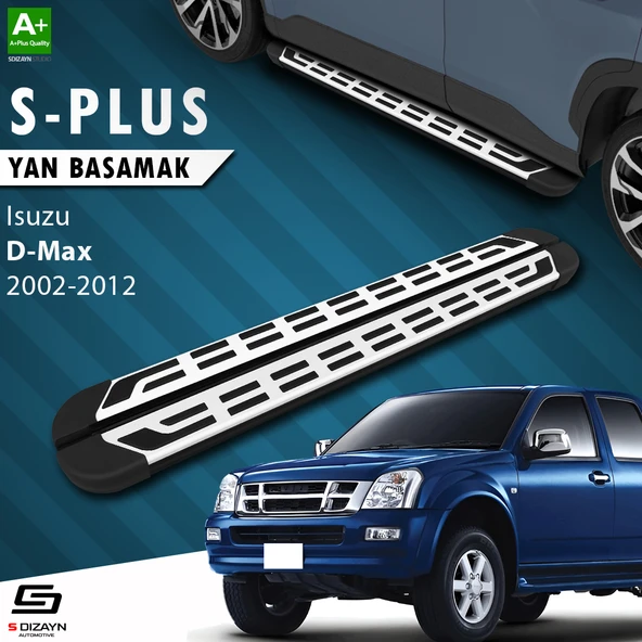 S-Dizayn Isuzu D-Max S-Plus Gri Yan Basamak 203 Cm 2002-2012 A+ Kalite ürün görseli 1