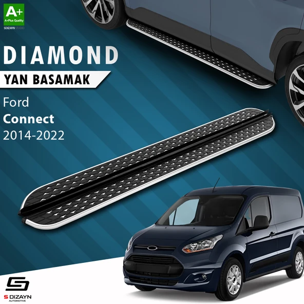 S-Dizayn Ford Connect 2 Diamond Krom Yan Basamak 183 Cm 2014-2023 A+ Kalite ürün görseli 1