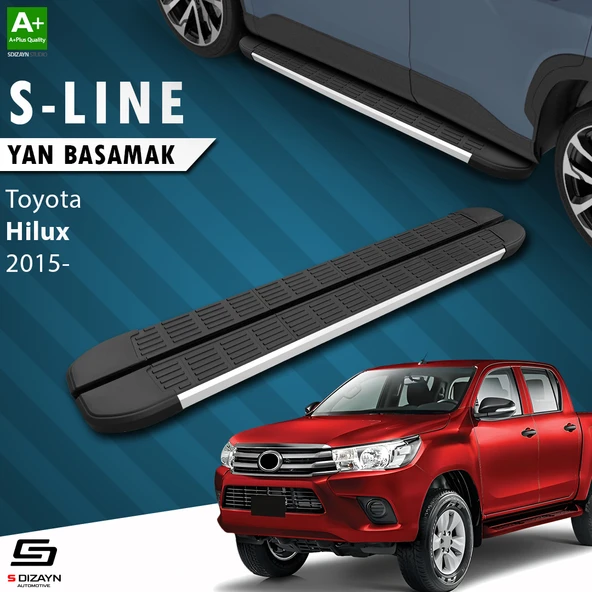 S-Dizayn Toyota Hilux 8 S-Line Aluminyum Yan Basamak 203 Cm 2015 Üzeri A+ Kalite ürün görseli 1