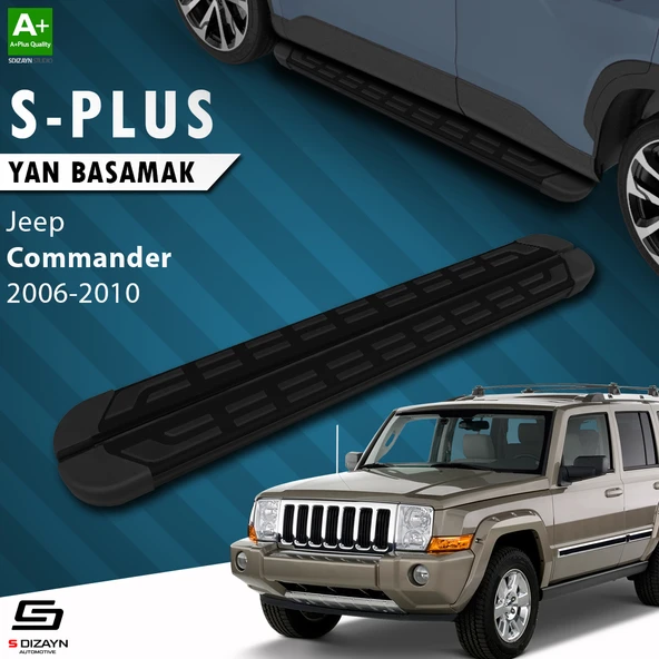 S-Dizayn Jeep Commander S-Plus Siyah Yan Basamak 173 Cm 2006-2010 A+ Kalite ürün görseli 1