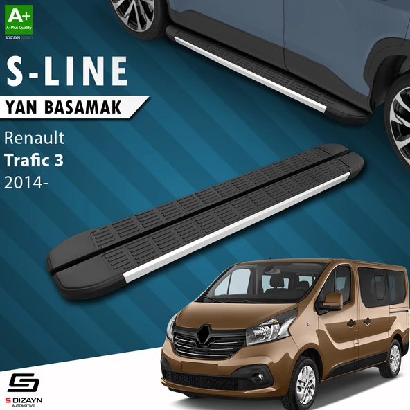 S-Dizayn Renault Trafic 3 Kısa Şase S-Line Aluminyum Yan Basamak 223 Cm 2014-2020 A+ Kalite ürün görseli 1