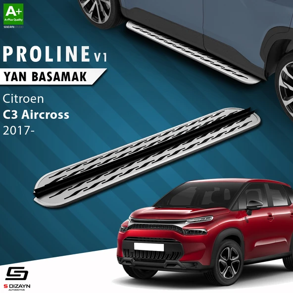 S-Dizayn Citroen C3 Aircross OEM Still Pro V2 Aluminyum Yan Basamak 183 Cm 2017 Üzeri A+ Kalite ürün görseli 1