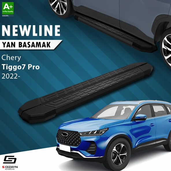 S-Dizayn Chery Tiggo7 Pro NewLine Siyah Yan Basamak 183 Cm 2022 Üzeri A+ Kalite ürün görseli 1