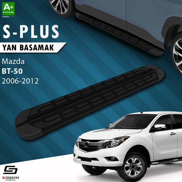 S-Dizayn Mazda BT-50 Pick-Up S-Plus Siyah Yan Basamak 193 Cm 2006-2012 A+ Kalite ürün görseli 1