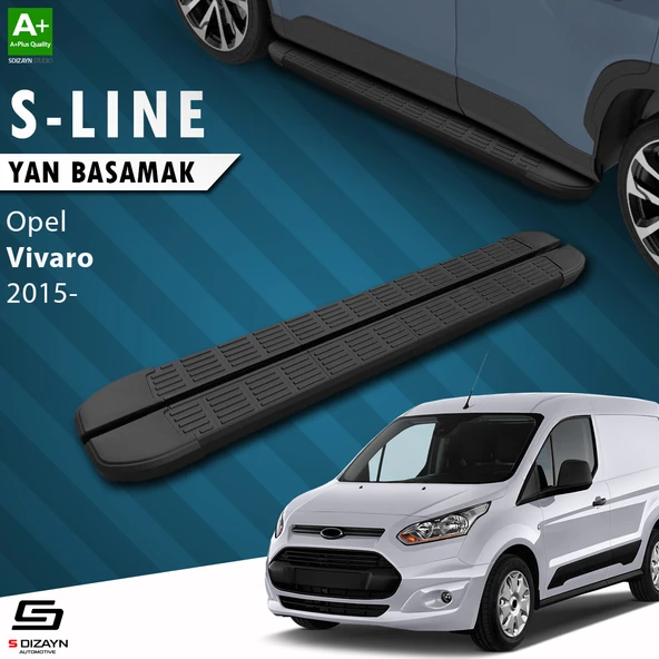 S-Dizayn Opel Vivaro B Uzun Şase S-Line Siyah Yan Basamak 263 Cm 2015-2018 A+ Kalite ürün görseli 1